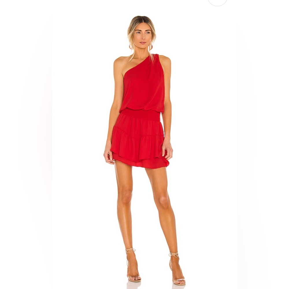 One Shoulder Ruffle Mini in Cherry
krisa Size M Revolve